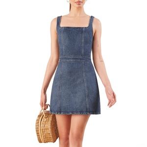 NWOT Reformation Parker Denim Pinafore Dress